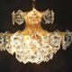 Large gilded brass and crystal chandelier by Kinkeldey, Germany, 1960s.