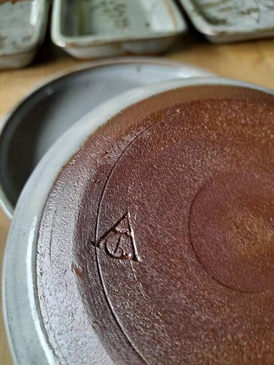 Set of stoneware dishes by Chantal and Thierry Robert