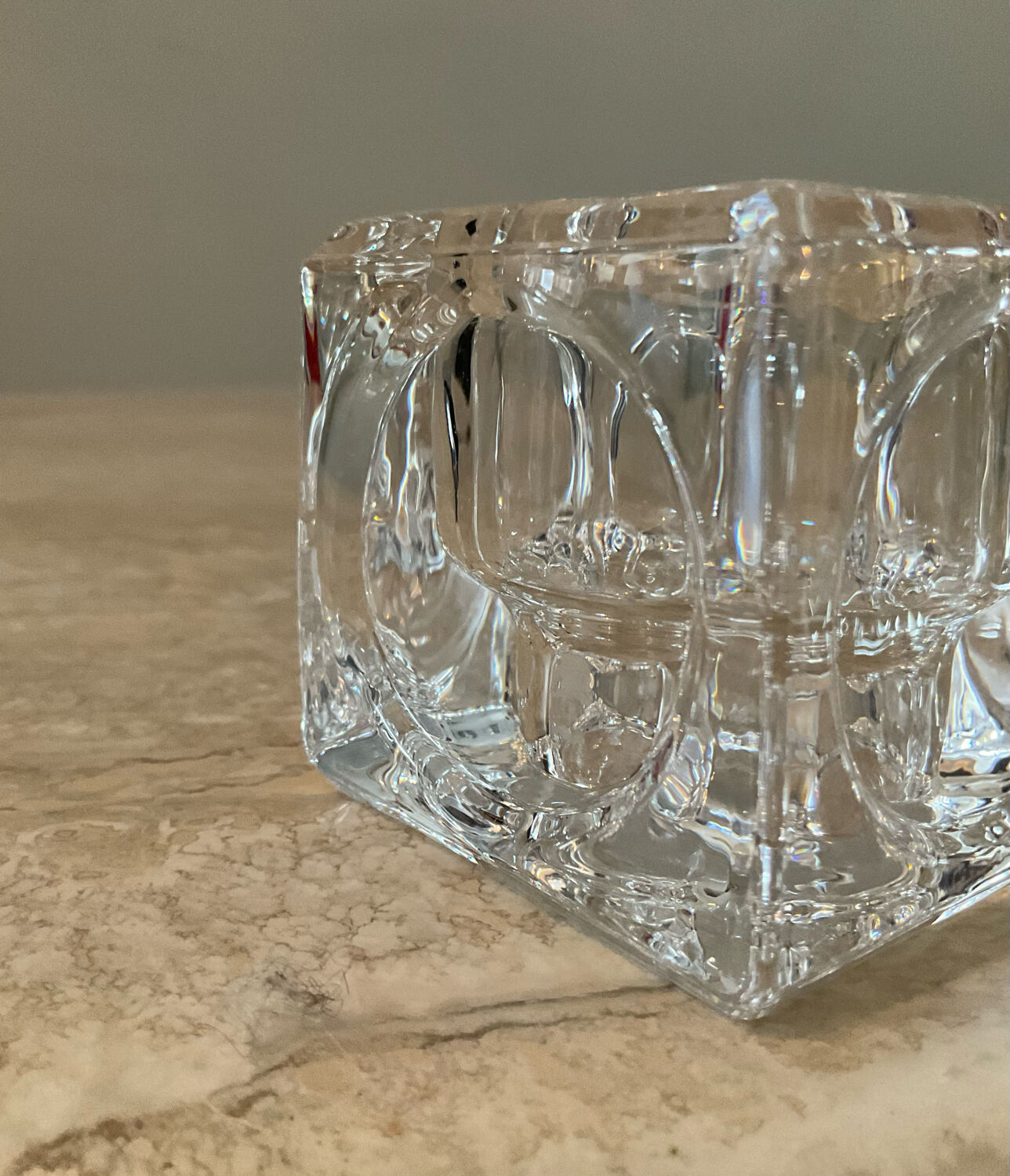 Pair of Peill & Putzler crystal candle holders from the 70s