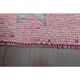1970s Vintage Turkish Oushak Handmade Wool Cotton Pink Runner Rug 74x275
