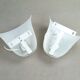Appliques demi cloche en verre opalin, 1970