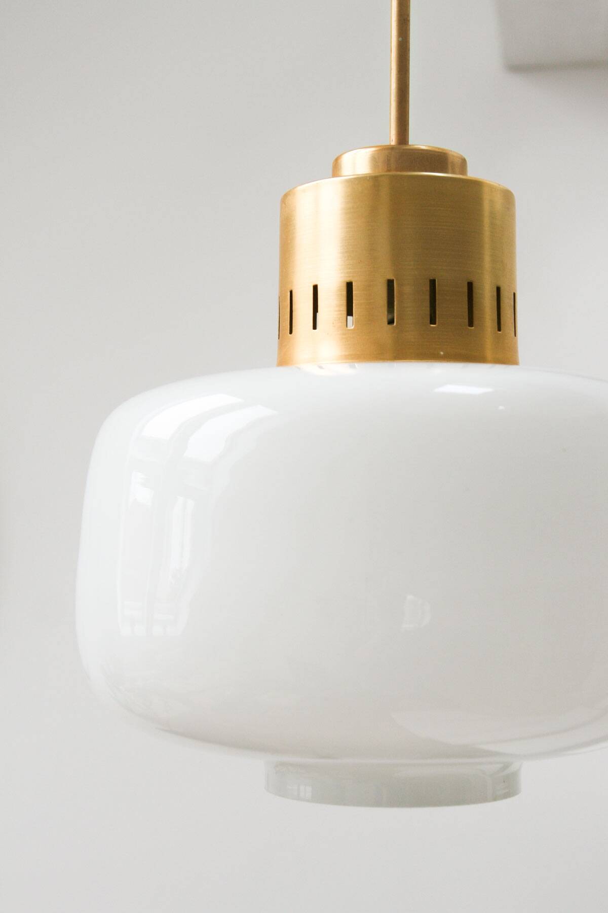 Pair of Mid-Century Opaline Pendant Lamps, 60s