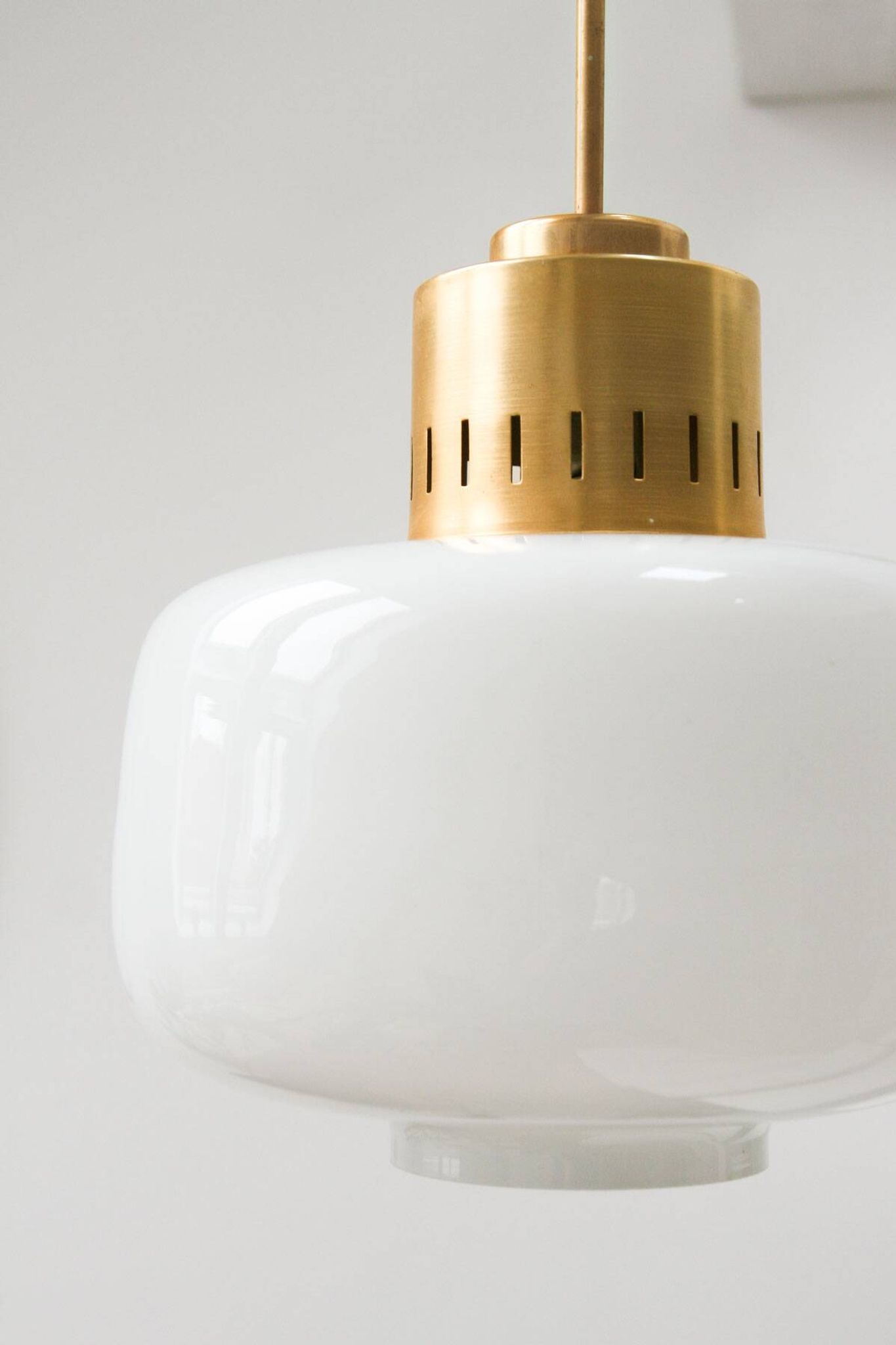 Pair of Mid-Century Opaline Pendant Lamps, 60s