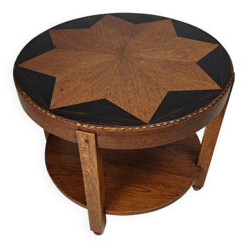 Amsterdam School / Art Deco Side Table with Star Inlaid Top Circa 1920