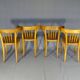 Série de 4 chaises Thonet Art déco bistrot blondes 1930