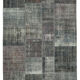 Handmade anatolian overdyed 173 cm x 240 cm grey patchwork rug