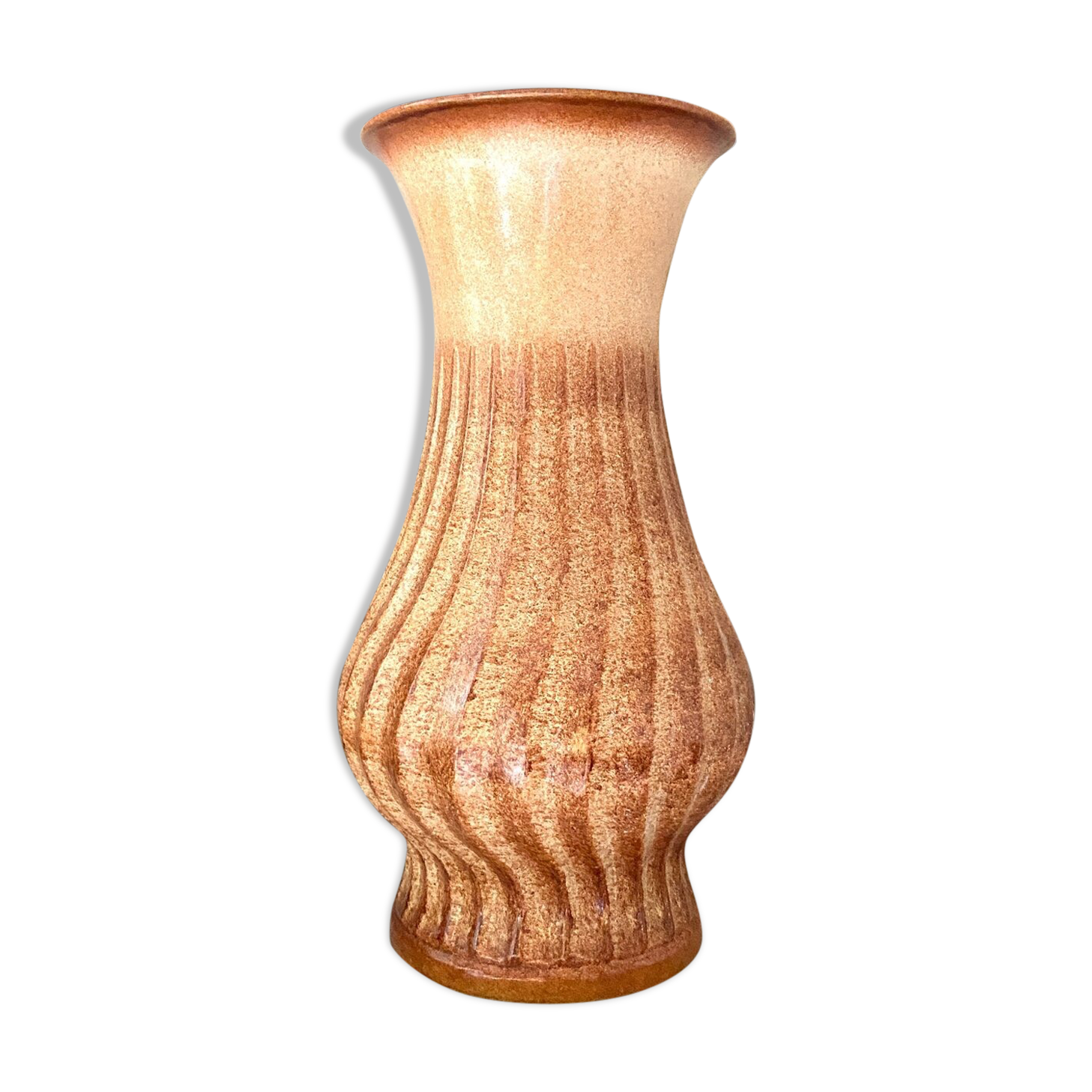 Brown glazed ceramic vase
