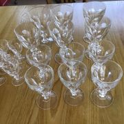Set 6 wine glasses, 6 water glasses and 6 crystal shot glasses