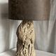 Brutalist vintage stone lamp from the 1970s, raw art.