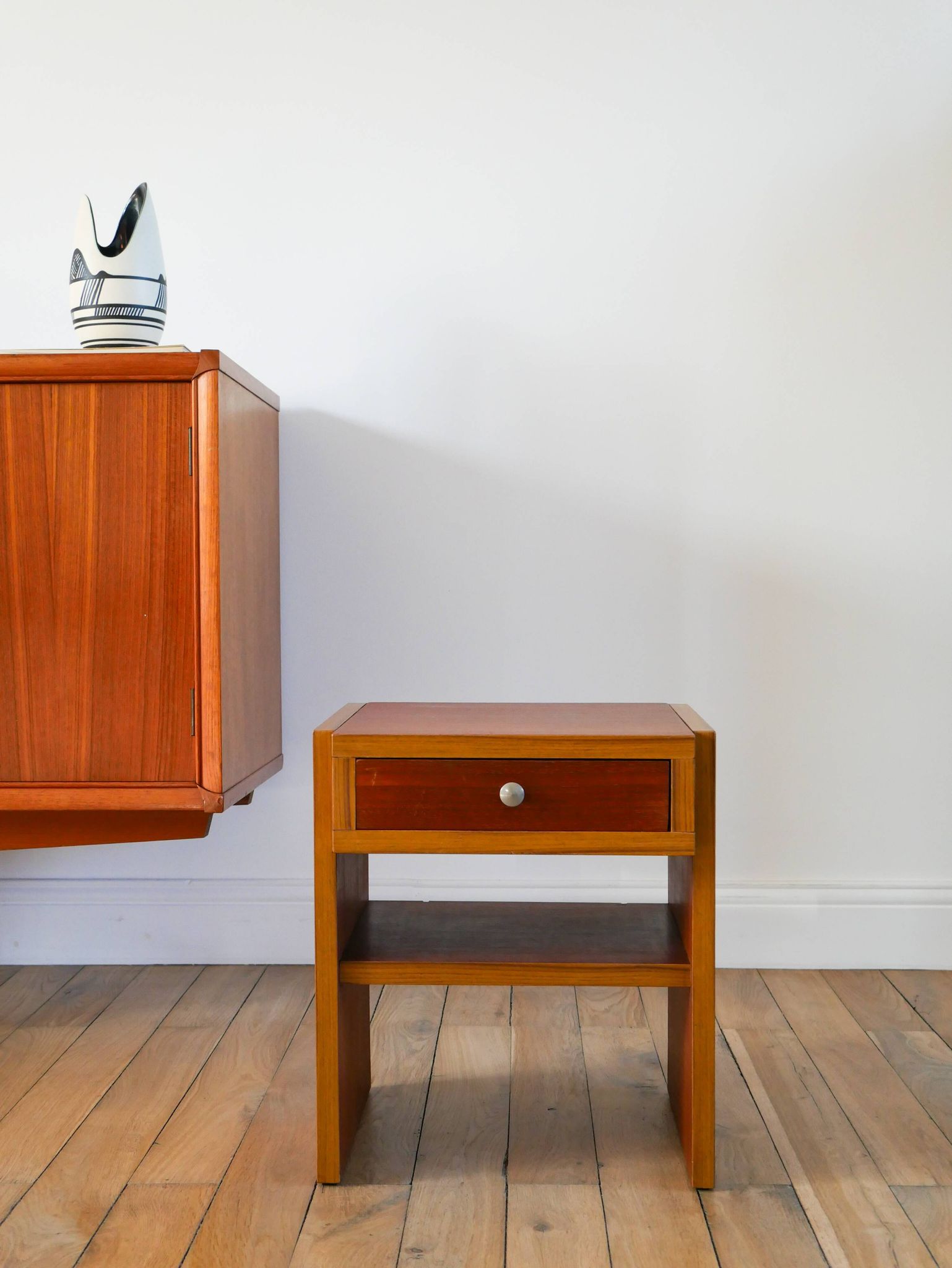 Small teak bedside table, Mid-Century, 1960