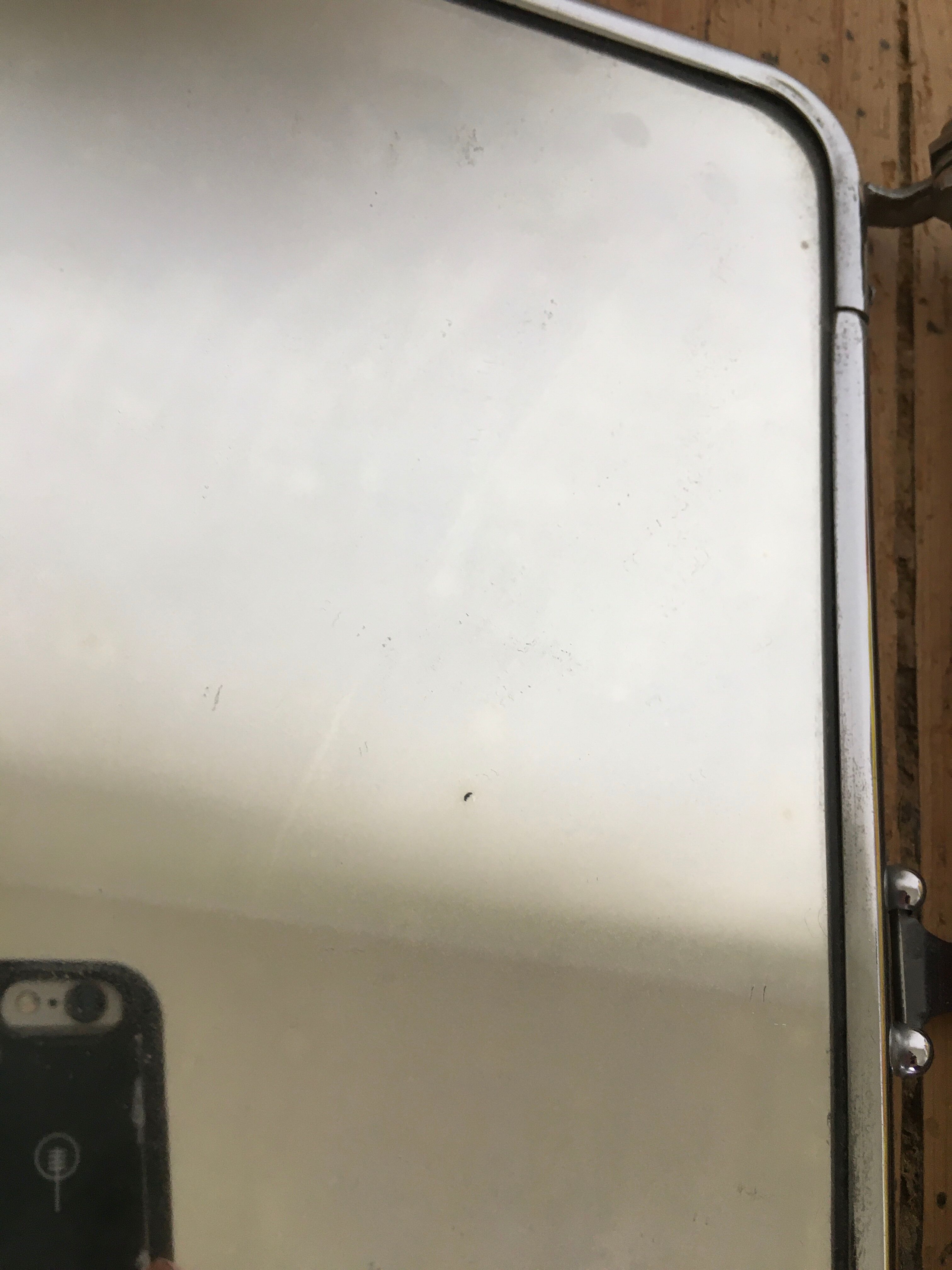 Vintage triptych barber mirror