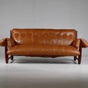 Mole sofa in leather by Sergio Rodrigues. 1960s Made in Brazil