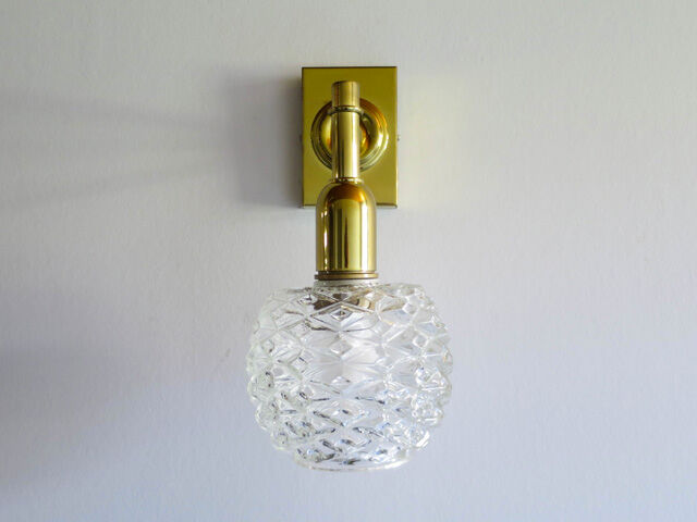 Brass Wall lamp globe 70