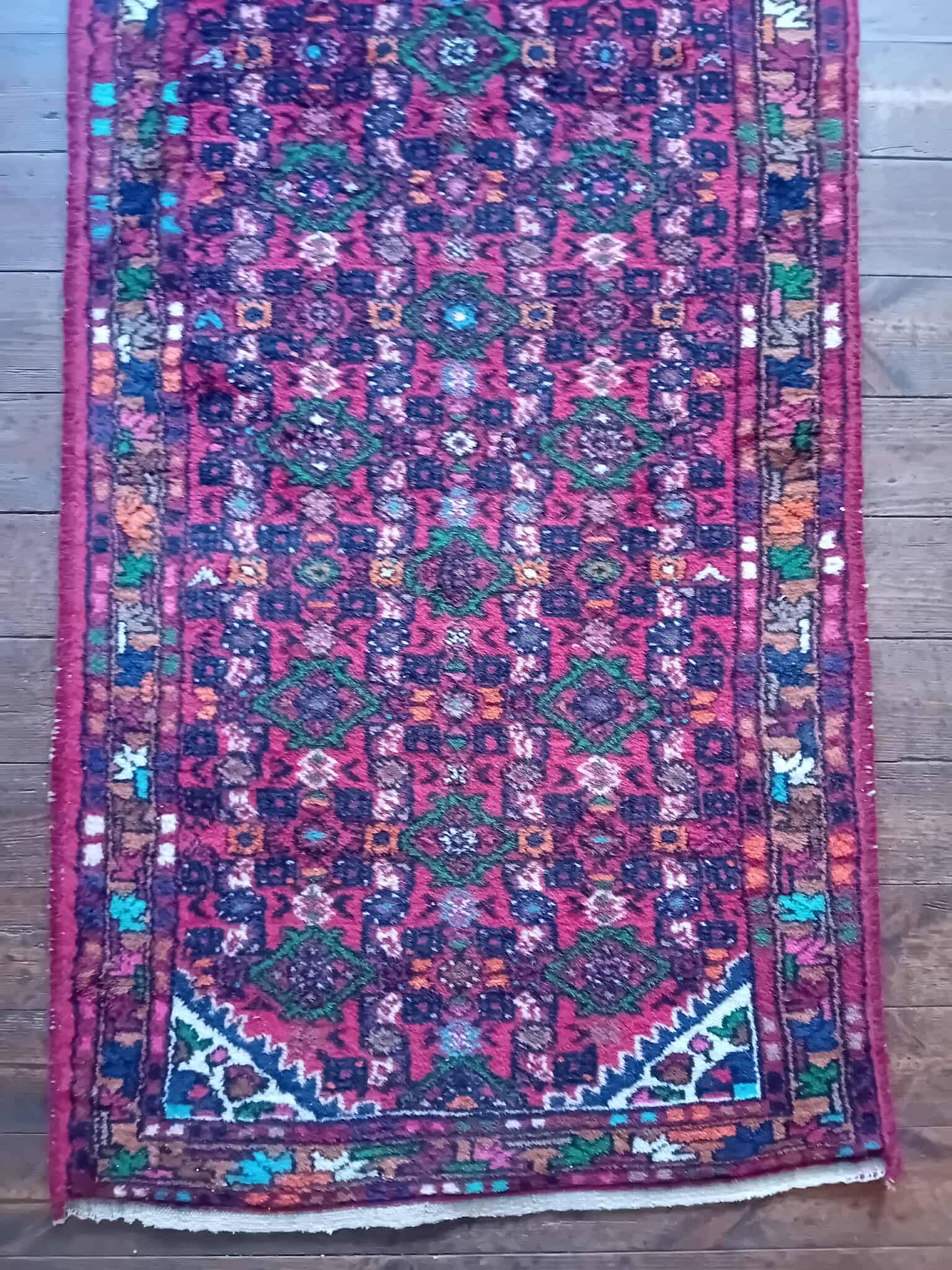 Tapis de couloir Persan Hamadan fait main 292x74cm