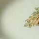 Hollow and oval earthenware dish with 4 seasons vegetable decoration