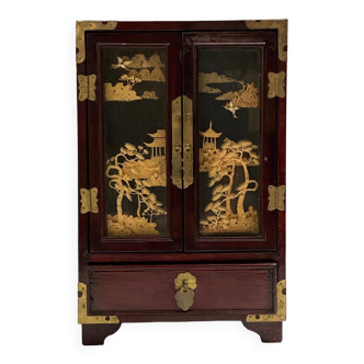 Lacquer cabinet with cork decoration China 20th century