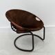 Fauteuil boule vintage en daim par Lusch & Co., 1970s