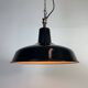 Industrial French Black Enamel Factory Pendant Lamp, 1960s