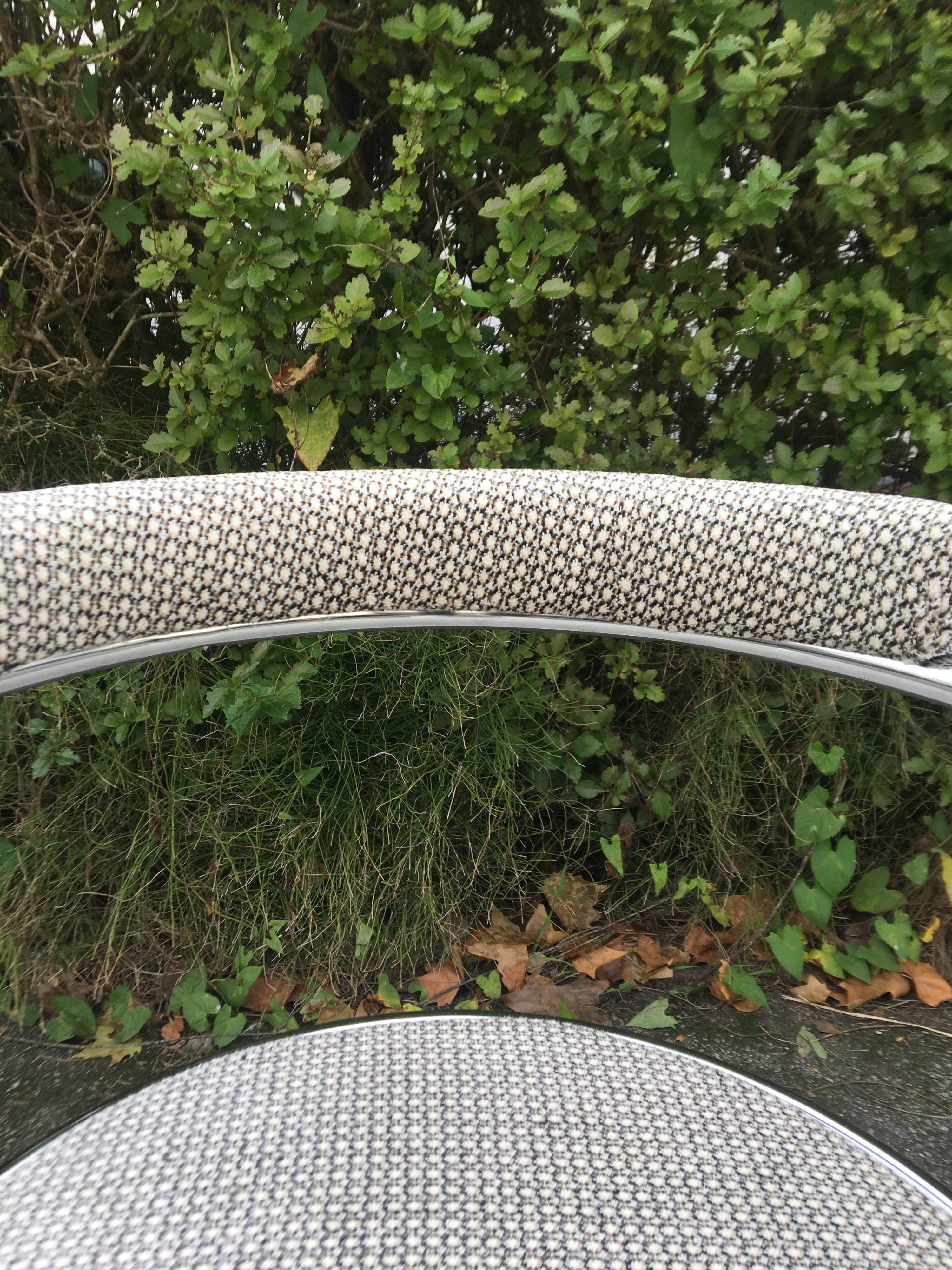 Chrome steel tube chair and fabric, 1970s