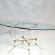 Plexi table Sandro Petti for Metalarte 1970 in brass