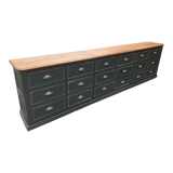 Old furniture with 18 drawers in solid oak