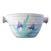 Earthenware bowl with handles in handmade ceramic