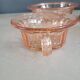 Ensemble 2 tasses + sucrier en verre rose