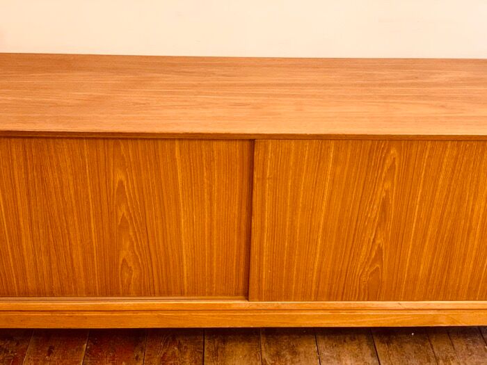1960s Danish Teak Sliding Door Sideboard