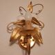 Shabby Wandlampe vergoldet Blattgold Kristallelemente Hollywood Regency 70s