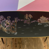 Scandinavian formica low table décor Japanese feet compass 60s-RETRO-VINTAGE