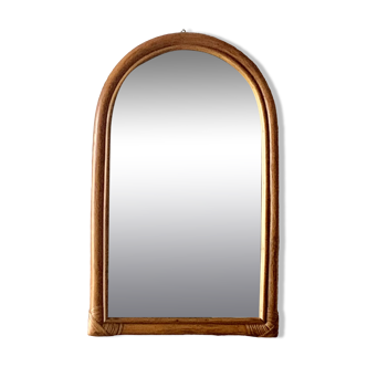 Ancien miroir arche en bambou