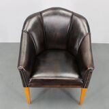 Vintage Leather Armchair, Czechoslovakia