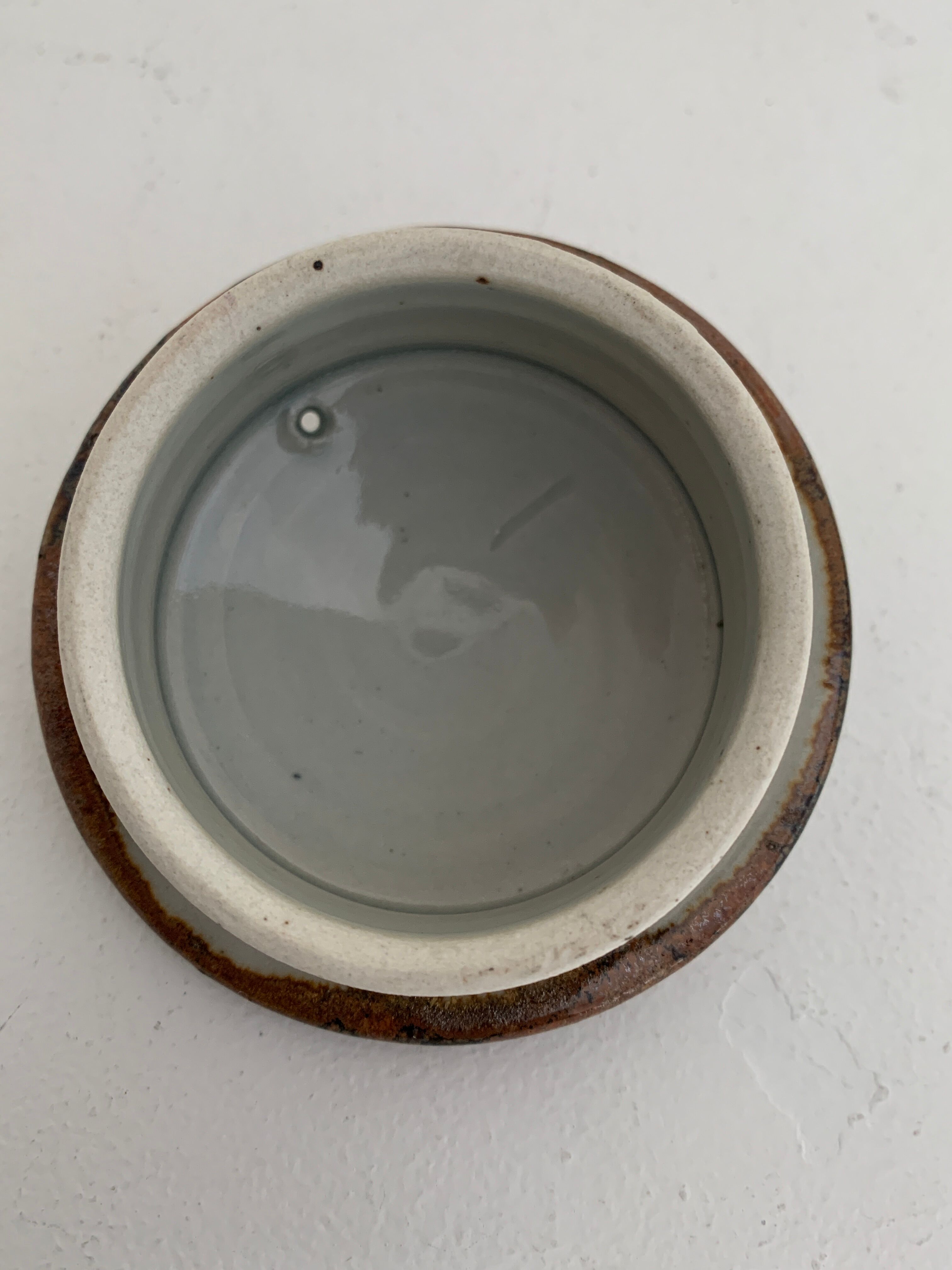 6 ceramic cups Ken Edwards, Tonala, Mexico, with sub cups and sugar