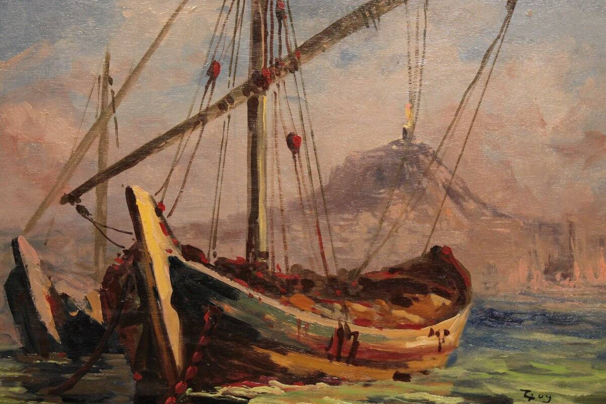 Marine painting by Guy Le Florentin - Notre-Dame de la Garde, Marseille