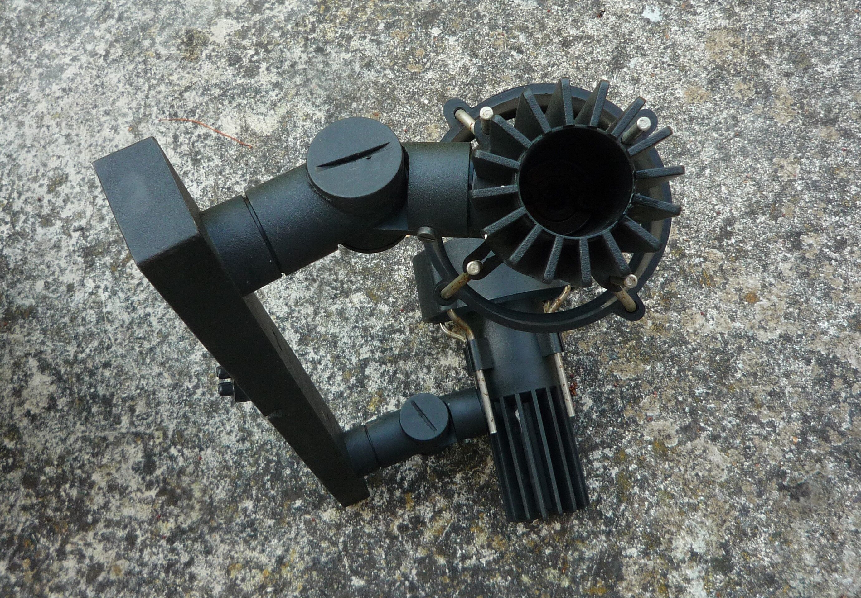 Ramp of black spotlights, vintage 1980s