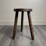 Tabouret tripode en bois années 60