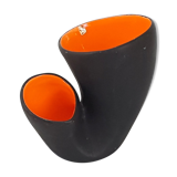 Black & orange vintage vase, 1950