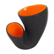 Black & orange vintage vase, 1950
