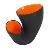 Black & orange vintage vase, 1950