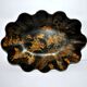 Chinese lacquer basket plateau Napoleon III with gold decoration, Japan combat, 19th century.