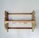 Antique wall shelf in raw wood - patinated green