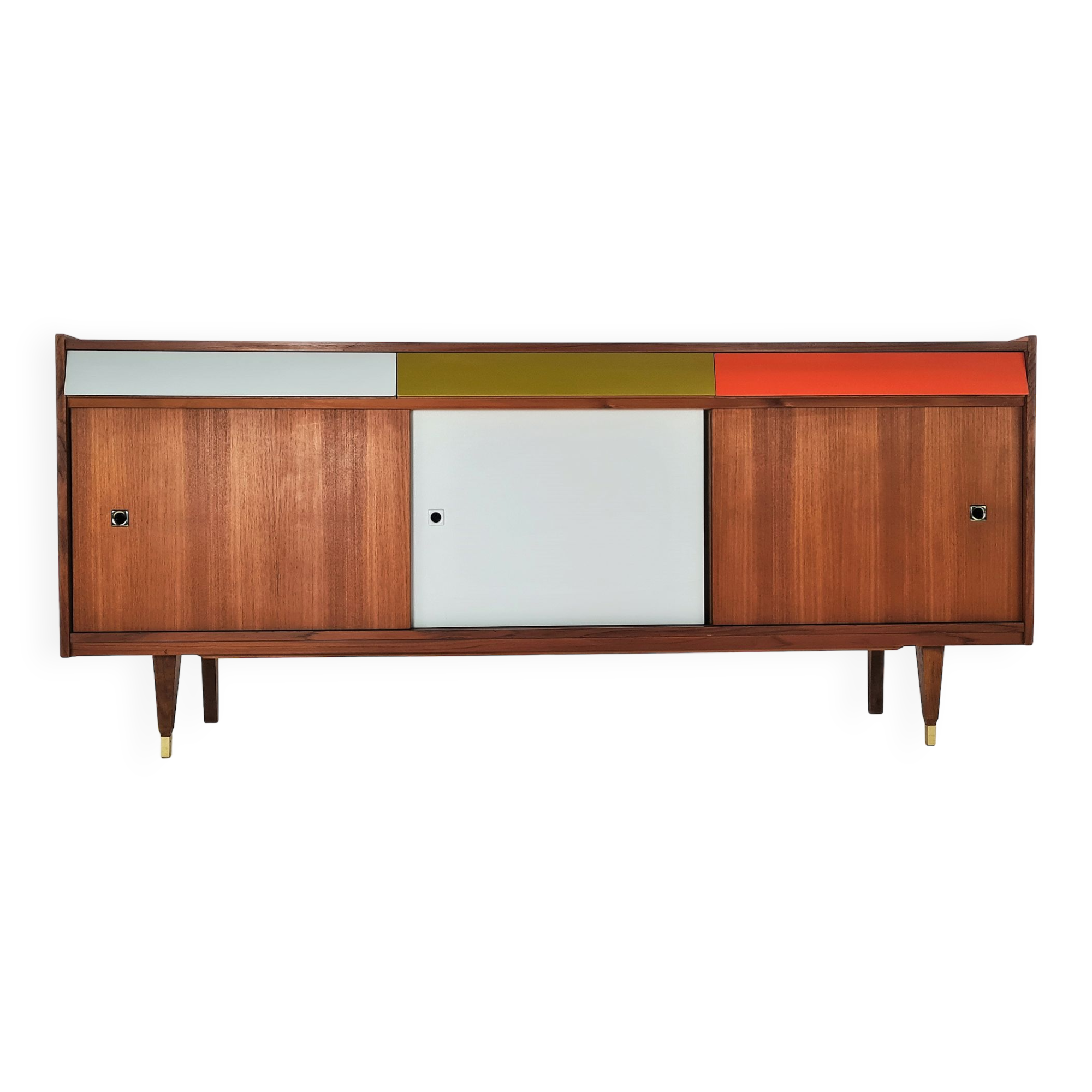 Tricolor sideboard with retro tile insert, circa 1960