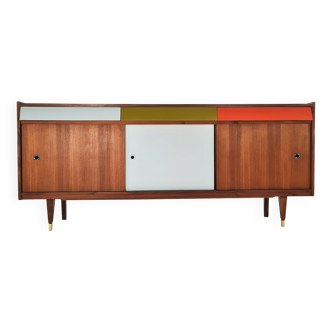 Tricolor sideboard with retro tile insert, circa 1960