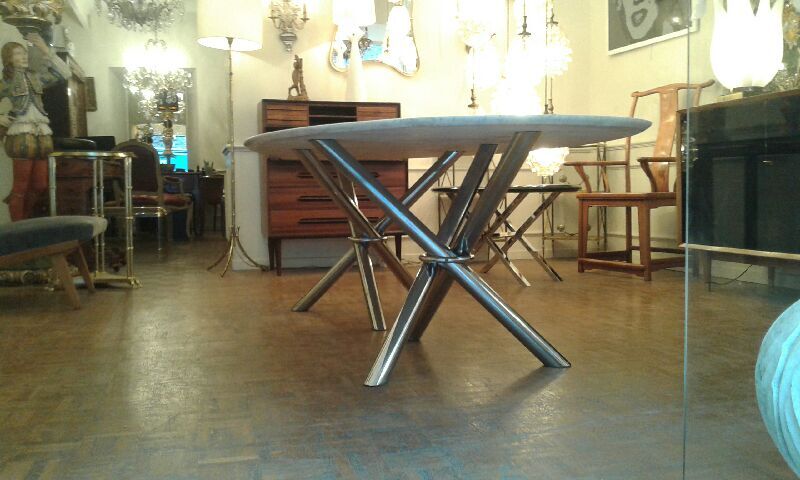 Table marble year 50 chrome foot