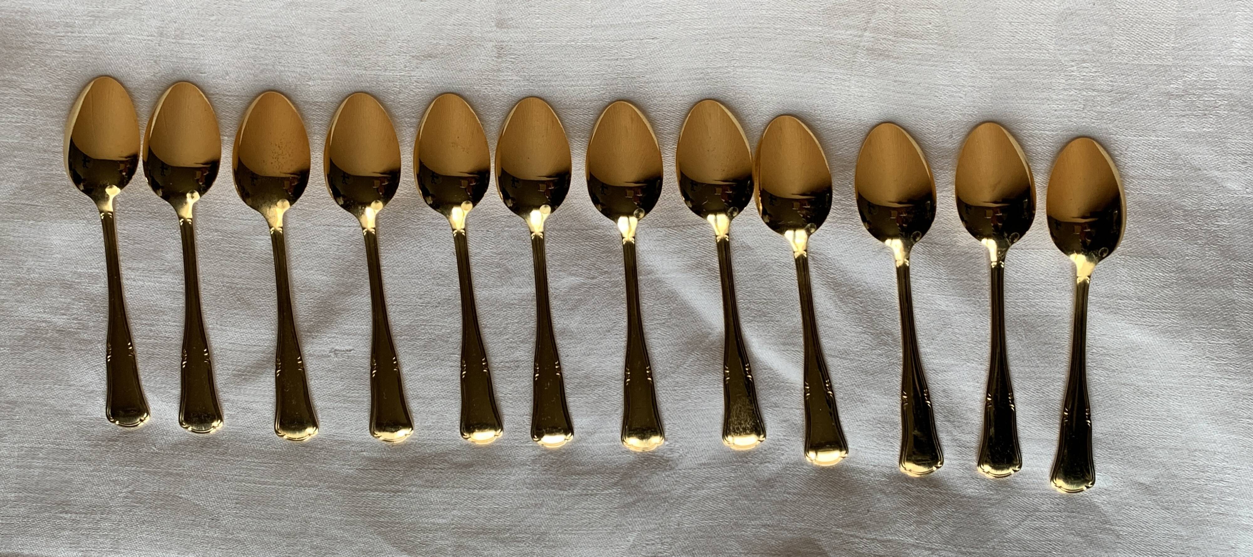 Gold plated teaspoons
