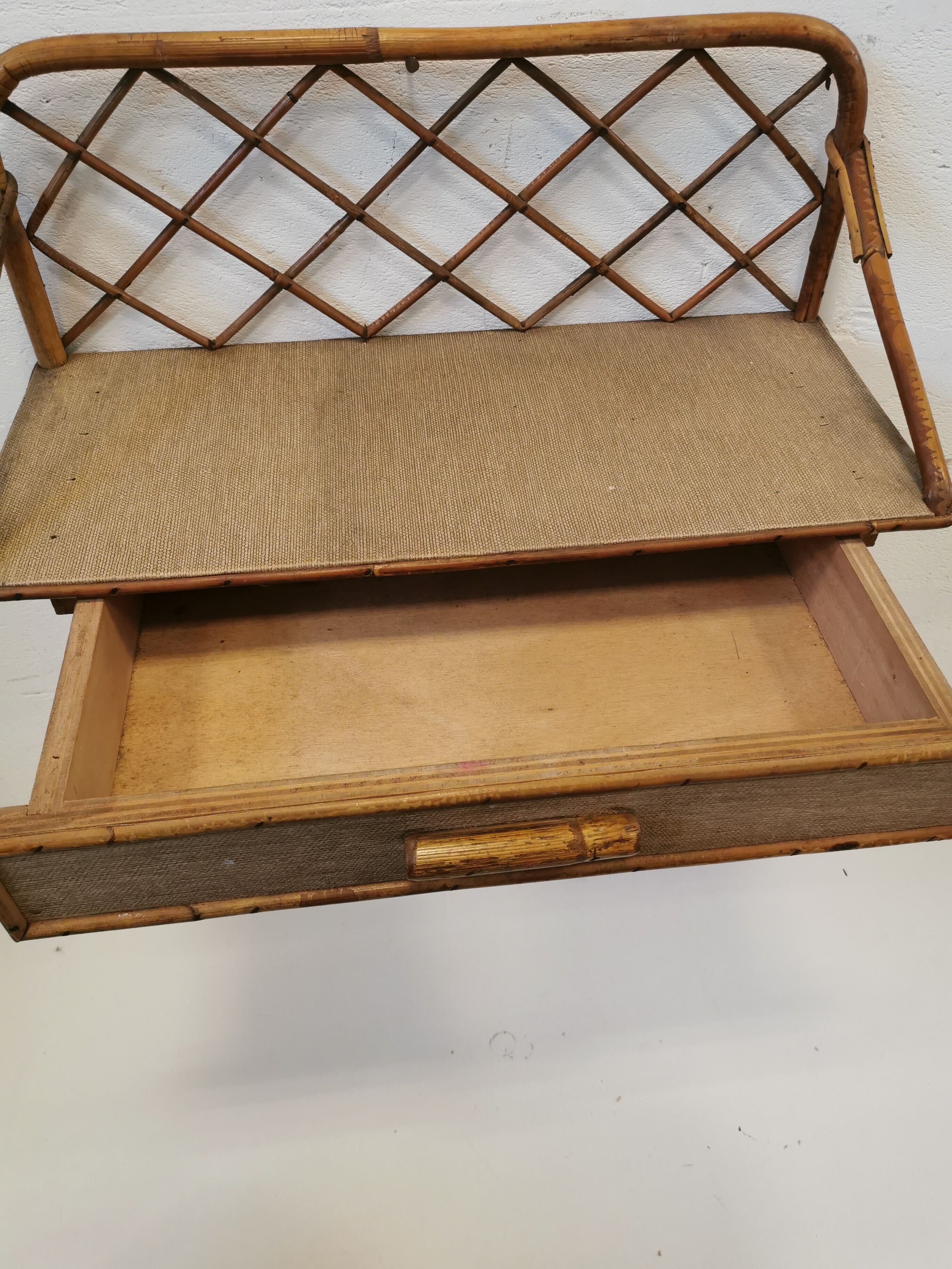 Rattan shelf