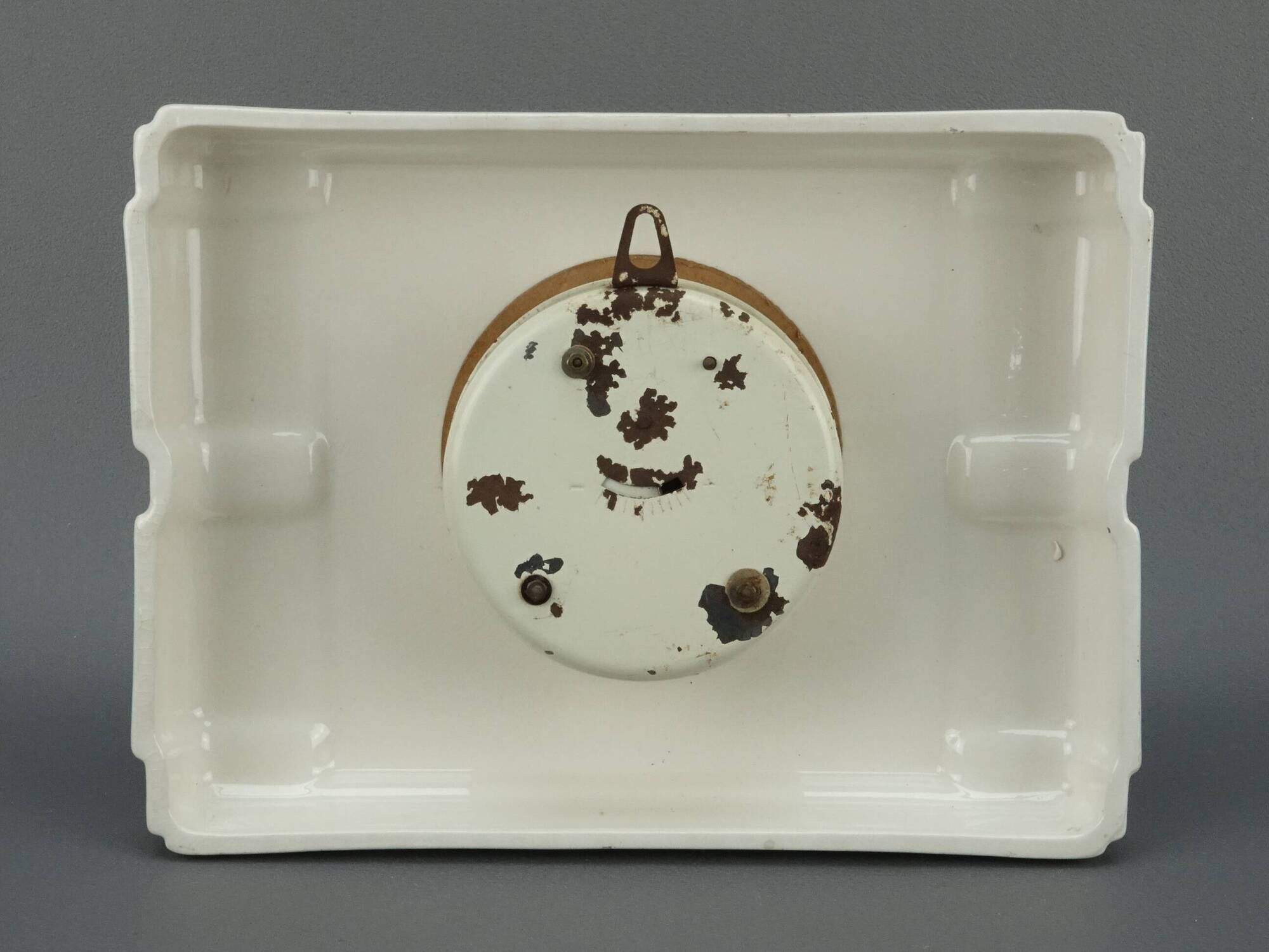 Vintage earthenware kitchen wall clock, made in France