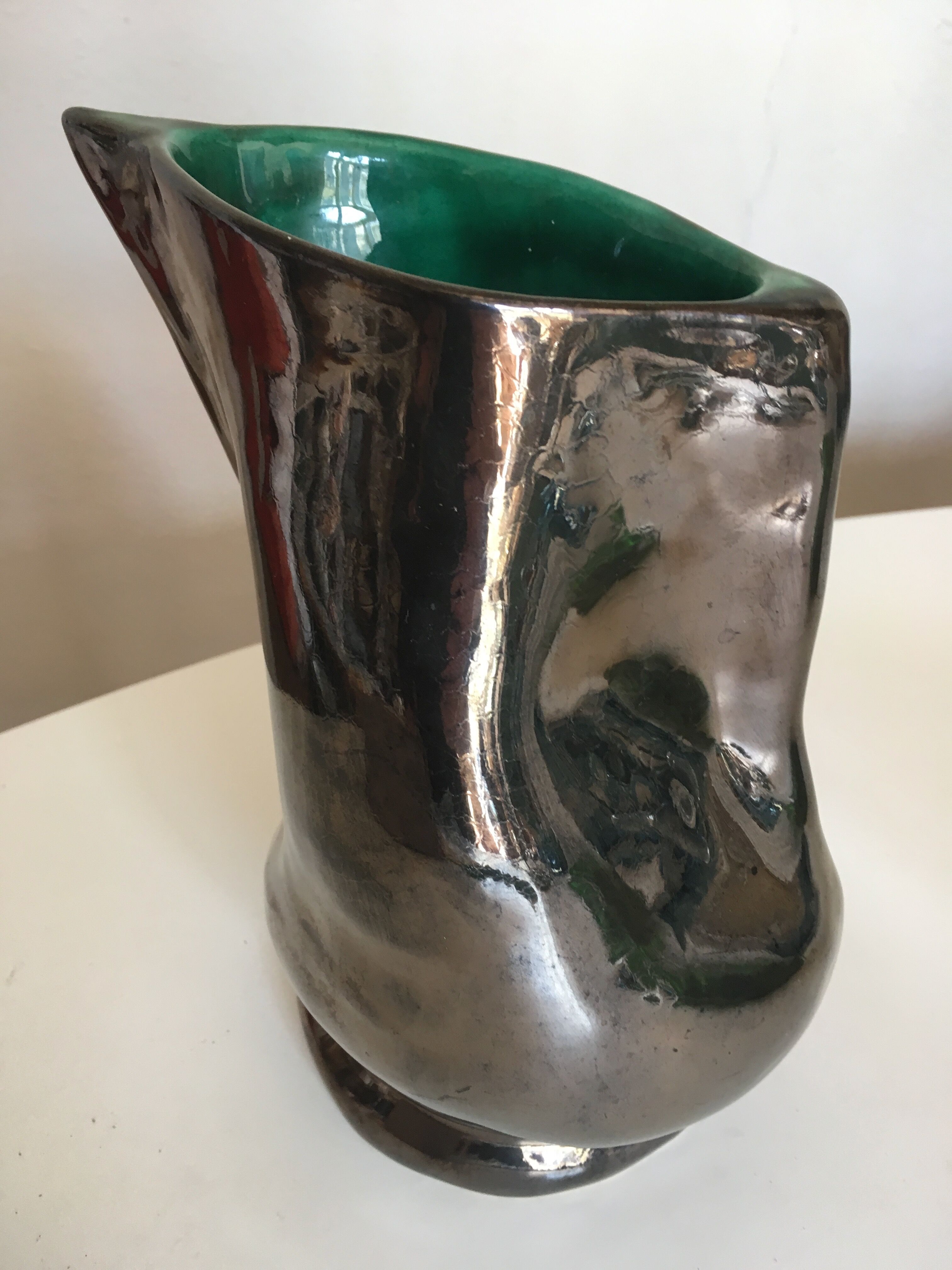 Vallauris 1960 glazed earth vase