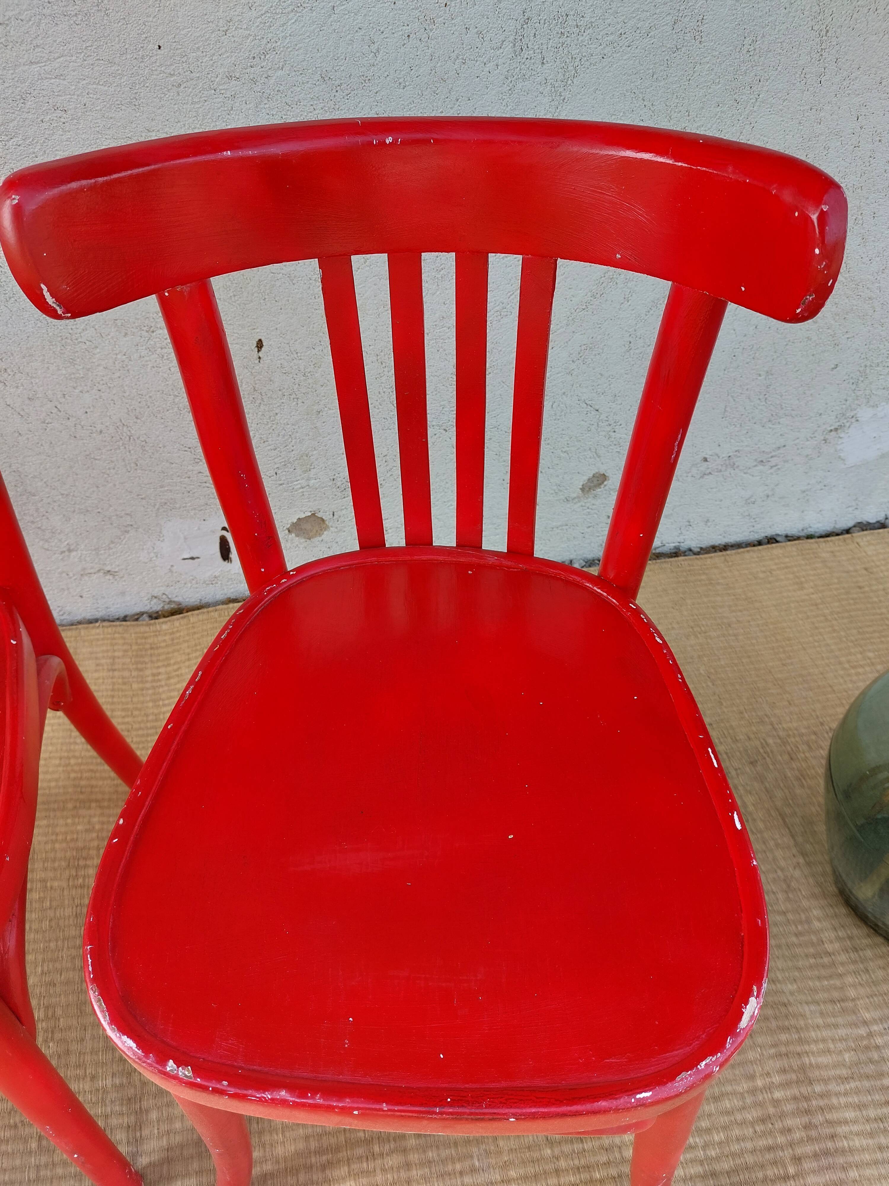 Red baumann chairs