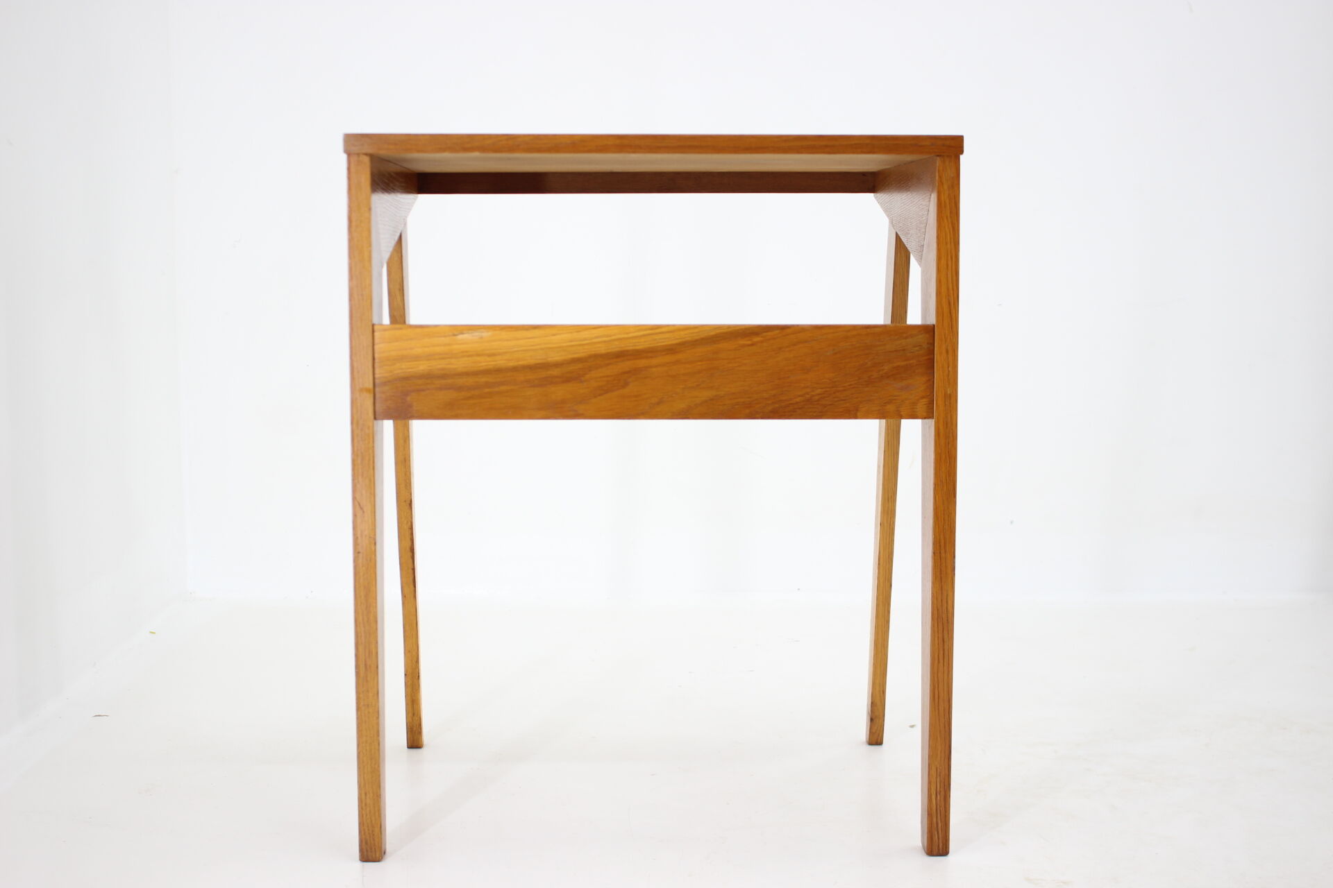 1960s Oak Side Table or TV Rack ,Czechoslovakia